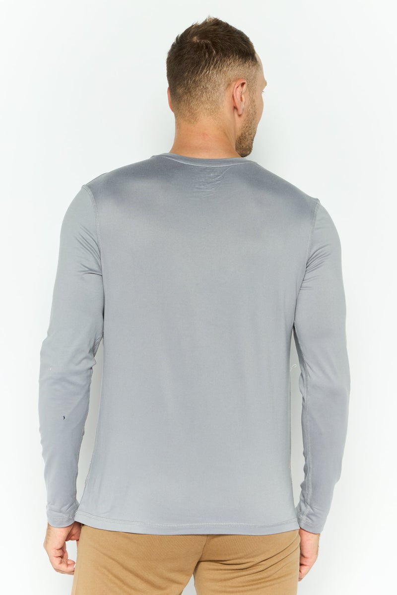 90 Degree By Reflex قميص رياضي للرجال بأكمام طويلة مناسب في الهواء الطلق، رمادي - Image 4